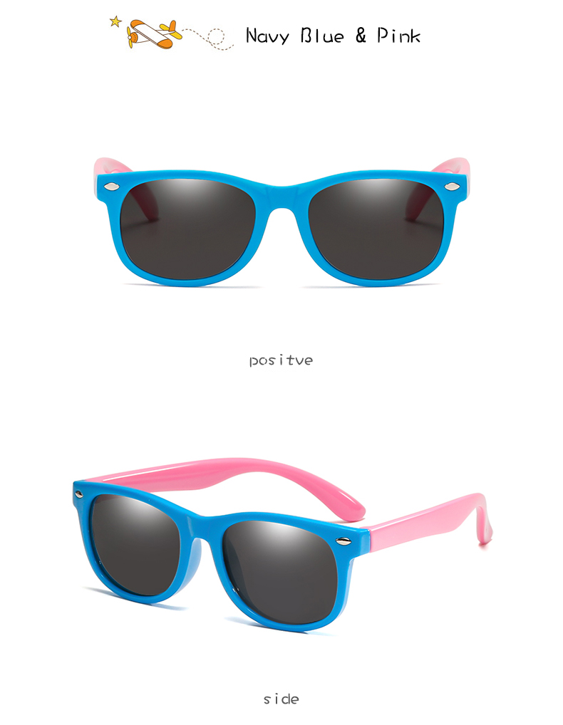 Lange Keeper Gepolariseerde Kids Zonnebril Jongens Meisjes Baby Baby Mode Zonnebril 100% UV400 Brillen Kind Shades Gafas Infantil: navy blue pink