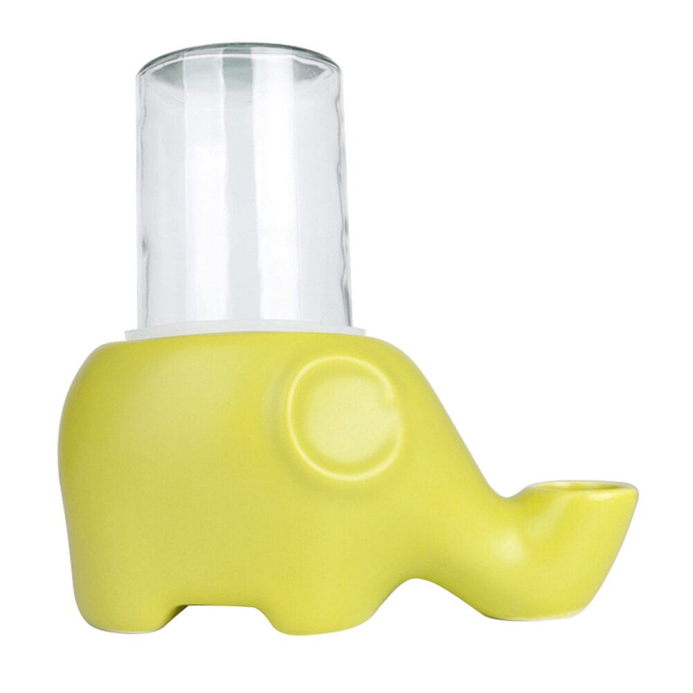 Elephant Shape Pet Cat Kitten No Spill Water Feeder Dispenser Drinking Bowl Cute, Durable, Easy to Use, Automatic Water-Refillin: Green