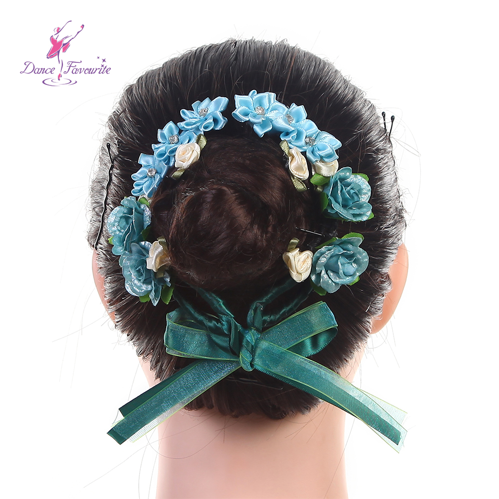 HB009 Green & Blue Ballet Headdress Hair Accessories Girls Ballerina Headwear La Fille Mal Ggardee Viriation Headpiece: Beige