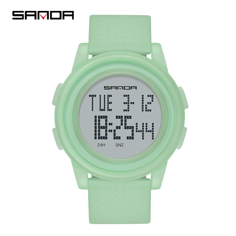 Sanda 2022 outdoor sport horloge heren multifunctioneel horloge wekker chrono 3 bar waterdicht digitaal horloge reloj hombre: Groente