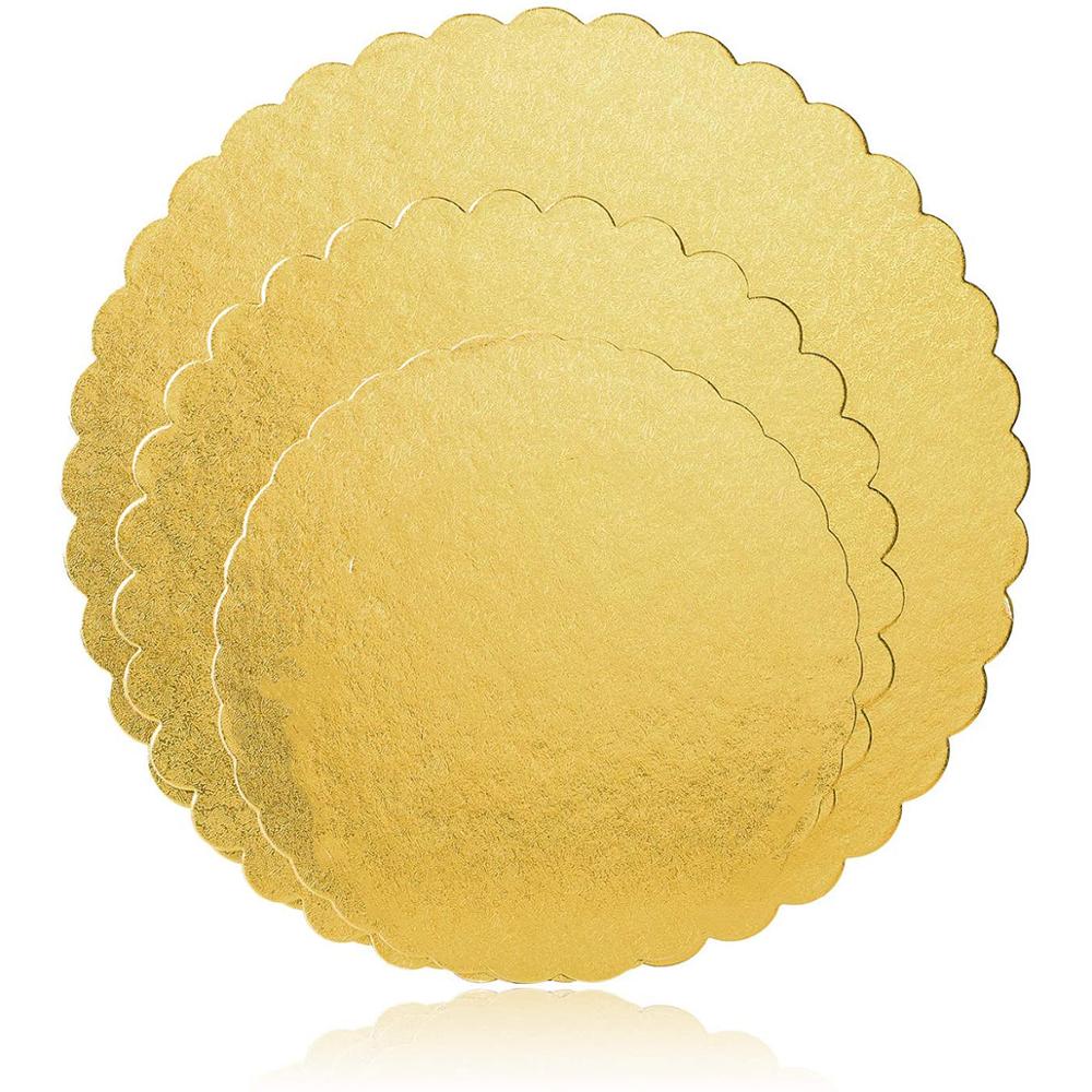 10PCS Gold Cakeboard Round,Disposable Cake Circle Base Boards Cake Plate Round Coated Circle Cakeboard Base