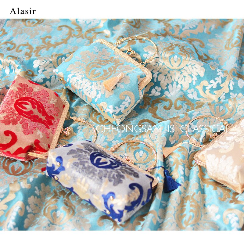 Alasir Chinese Style Jacquard Banquet Handbags Retro Women Handmade Bags Vintage Cheongsam Shoulder Bags