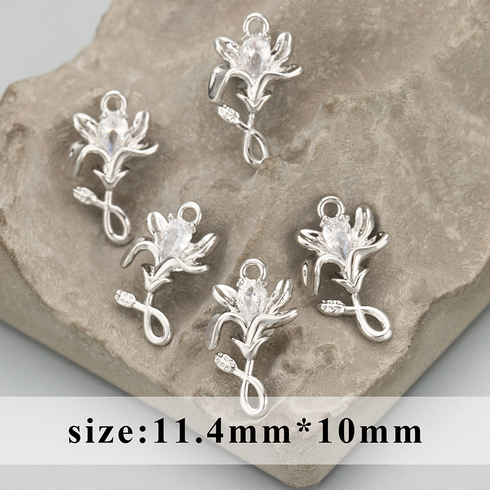 GUFEATHER MC73, accesorios de joyería, chapado en rodio de oro de 18k, sin níquel, cobre, circonita, fabricación de joyas, dijes, colgantes diy, 10 unids/lote: Azul