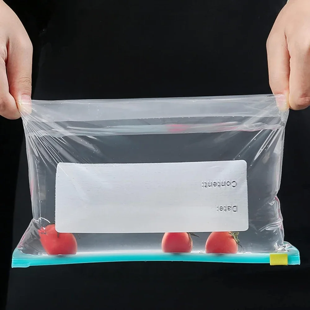 60/10 st återanvändbara färskhållningspåsar för mellanmålsmatförvaringspåse förseglad dragkedja för kökskylskåp plastförseglingbehållare