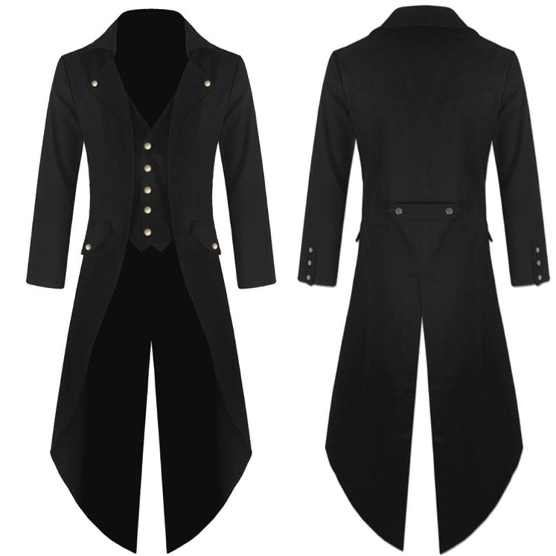Frakke kjole mænds frakke tailcoat jakke gotisk kjole jakke ensartet kostume praty outwear lang frakke mænd 2018 aug 10