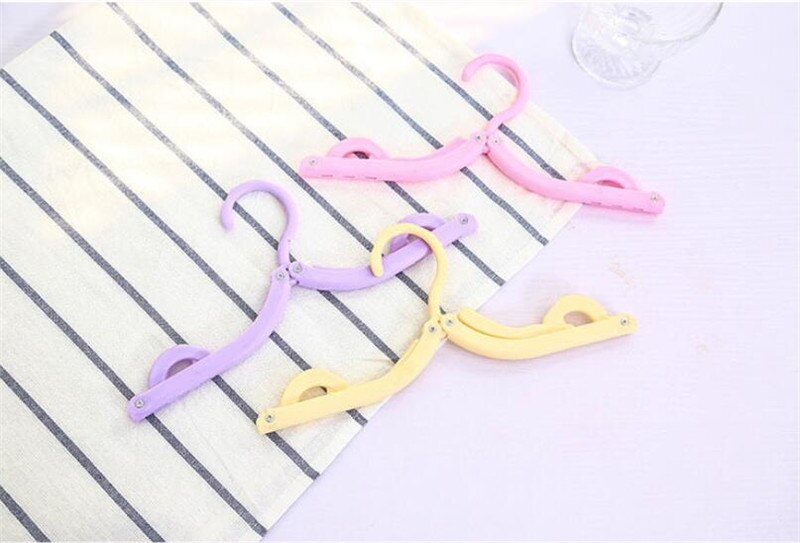5Pcs Portable Travel Cloth Hanger Plastic Foldable Rack Drying Clothespin Trouser Coat Towel Socks Storage Closet Organizer