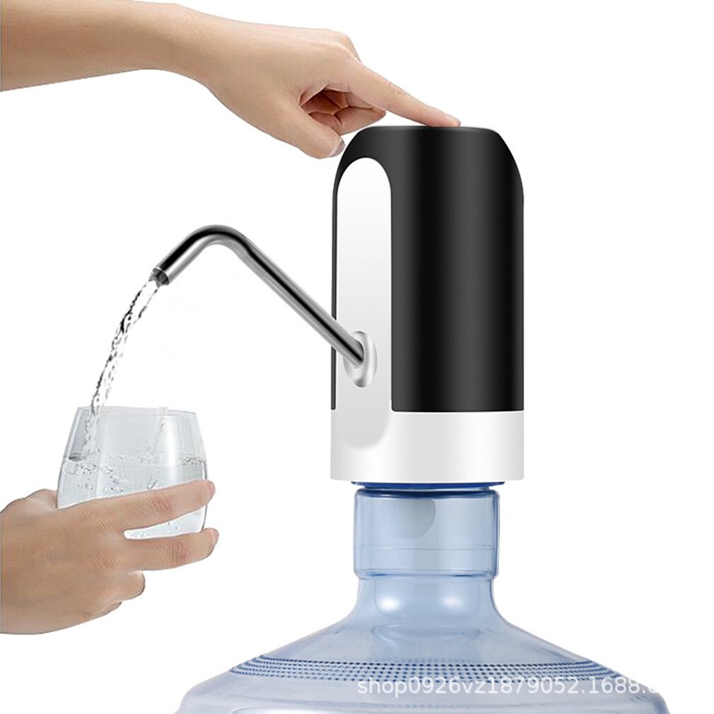 Elektrisk vandpumpe hjem vandflaske pumpe husstand automatisk vanddispenser flaskevand usb opladning vanddispenser pumpe: Sort