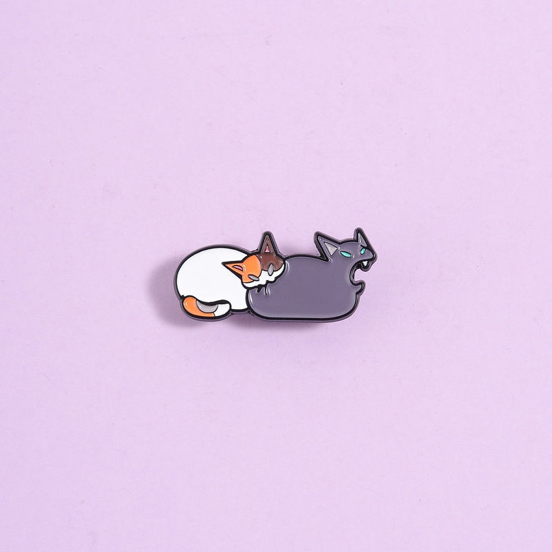 Divertente Spilla in Metallo Smaltato a Forma di Gatto, Cartone Animato, Simpatico Gatto che Morde i Glutei, Accessorio Gioiello, Regalo per Amici