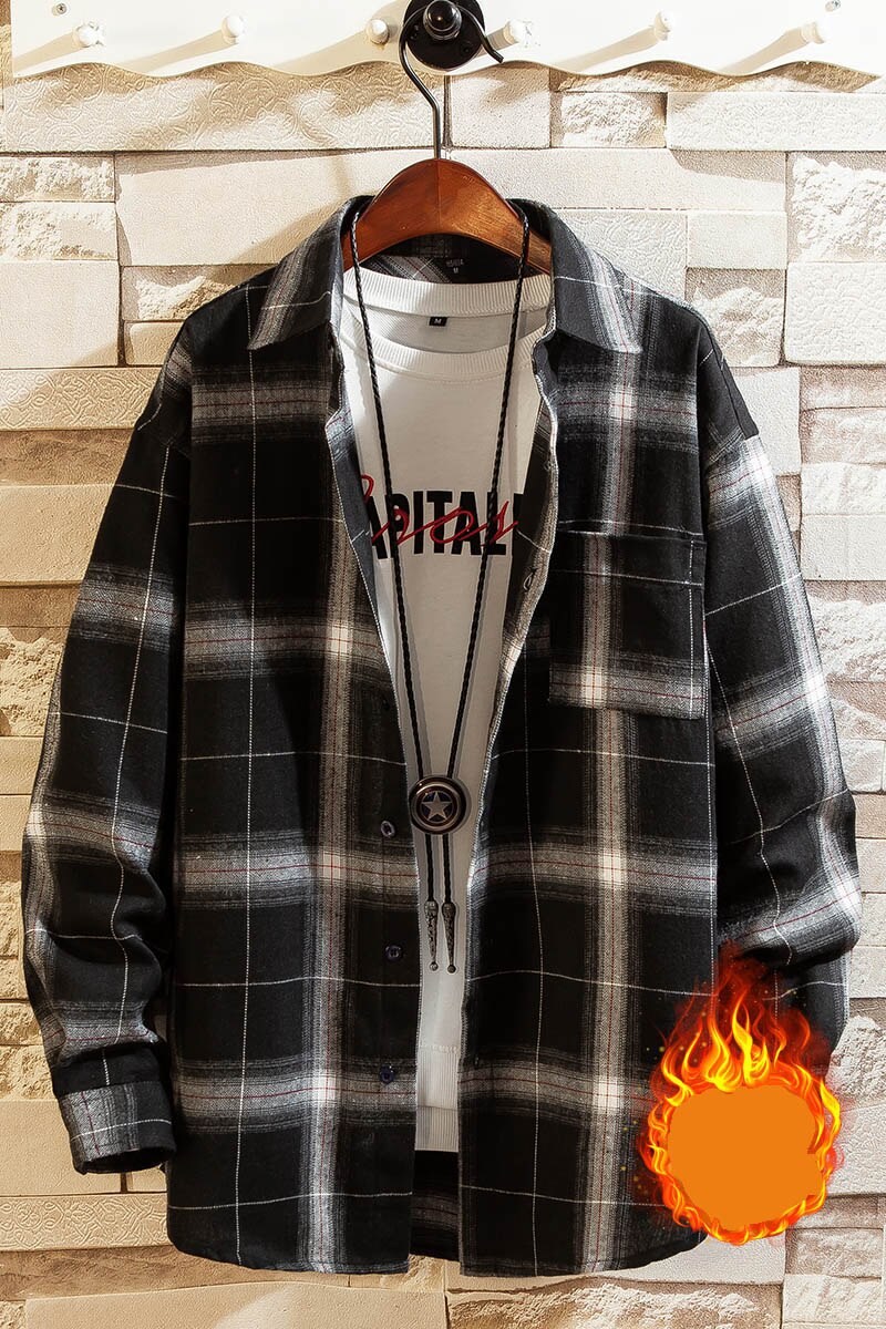 Plus Size 5XL 4XL Youth Student Warm Fleece Plaid – Vicedeal