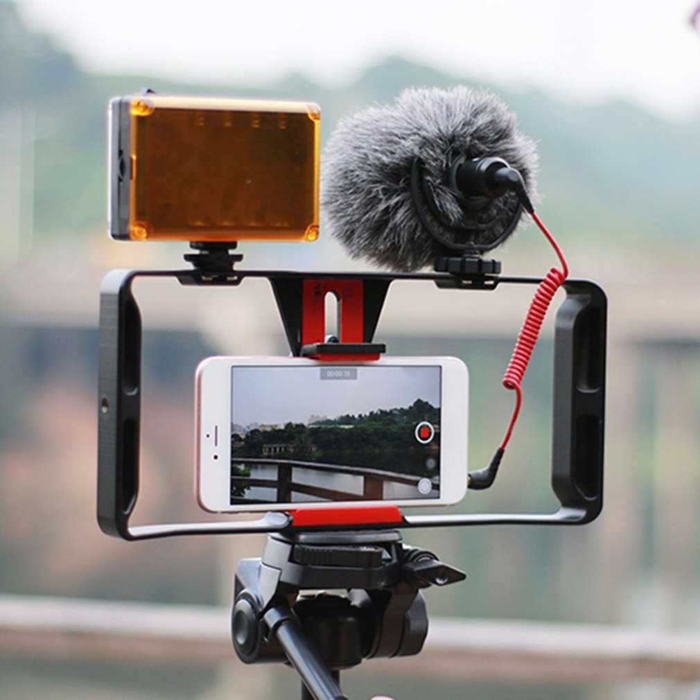Phone Video Camera Cage Handheld Stabilizer Film Making Rig For SmartPhone Hand Grip Bracket Mobile Phone Stabilizer