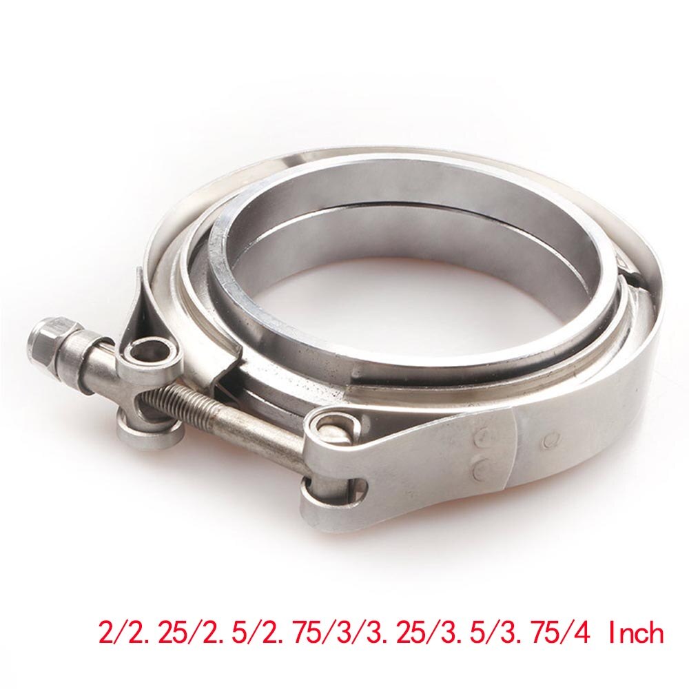 Abrazadera de banda en V para coche, Kit de brida de banda en V de acero inoxidable para tubos de escape, sistema de escape automático, 2/2, 25/2, 5/3/3, 5/4 pulgadas