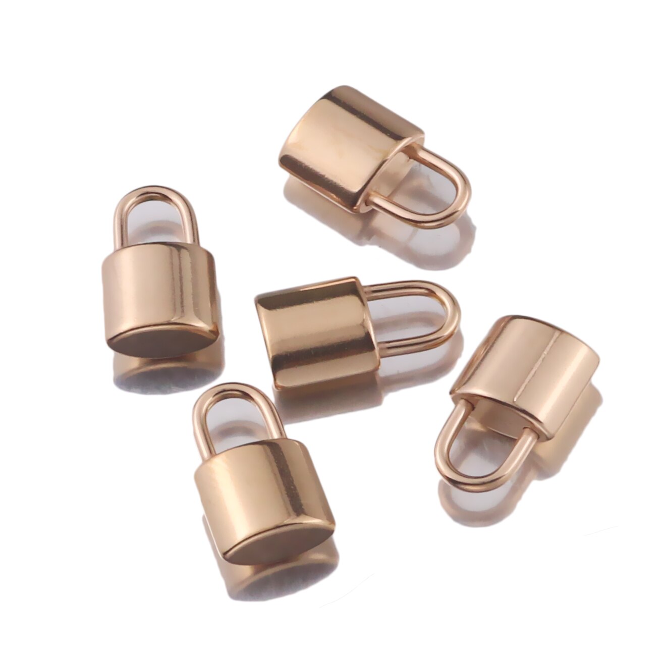 5pcs/lot Charms Lock 16.5*10mm Stainless Steel Pendants Gold Jewelry Making DIY Handmade Craft for Bracelet Necklace: Rose Gold
