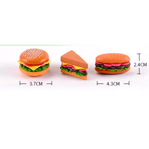 1 sæt børn sushi mad foregiver legetøj harpiks hambeger miniaturer fe havedekoration mos terrarium mikro landskab: 3 stk. a