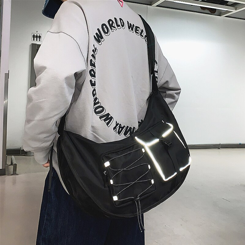 Saco do mensageiro da marca na moda japonesa saco das senhoras saco funcional vento harajuku bolsa de ombro estudante saco de ferramentas saco de esportes luz