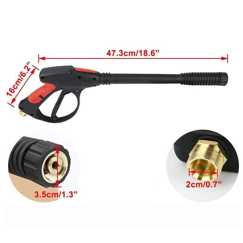 4000PSI Hochdruck Washer Spray G-Un, m22 14mm Auto Washer Schaum Reinigung Werkzeug mit 5 Düsen und 30 ° Grad Gebogene Stange