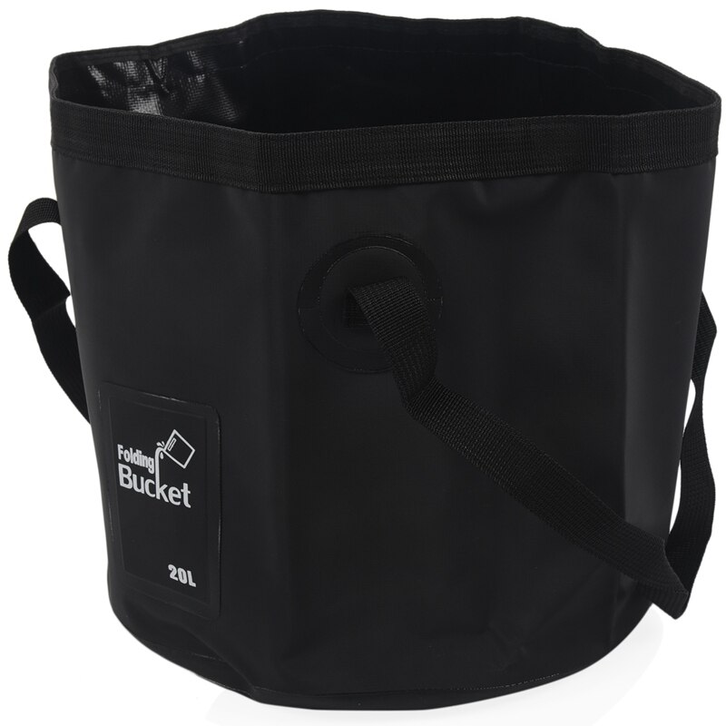 Folding Bucket Outdoor Fishing Bucket, Black 20L