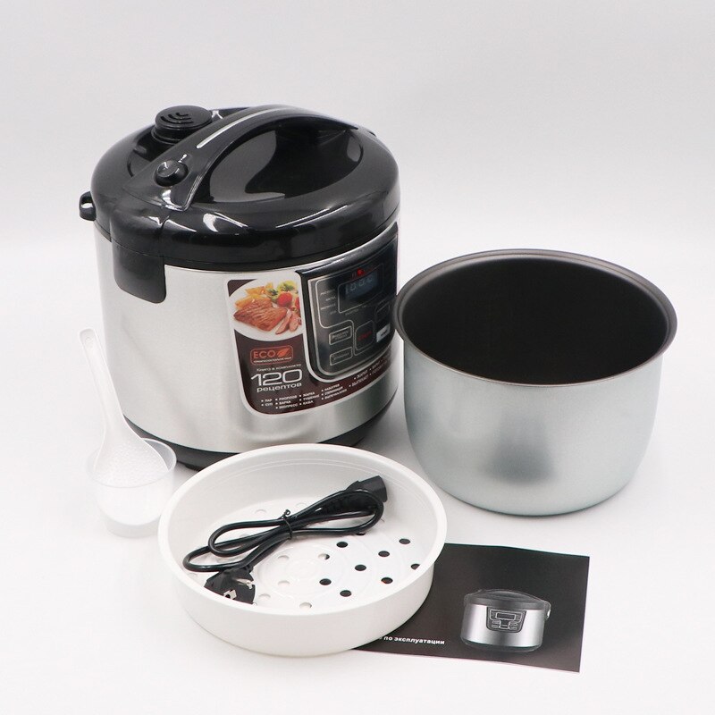 6L Multifunctional Programmable Pressure slow cooking pot non-stick Cooker 900W Stainless Steel Electric Pressure Cooker