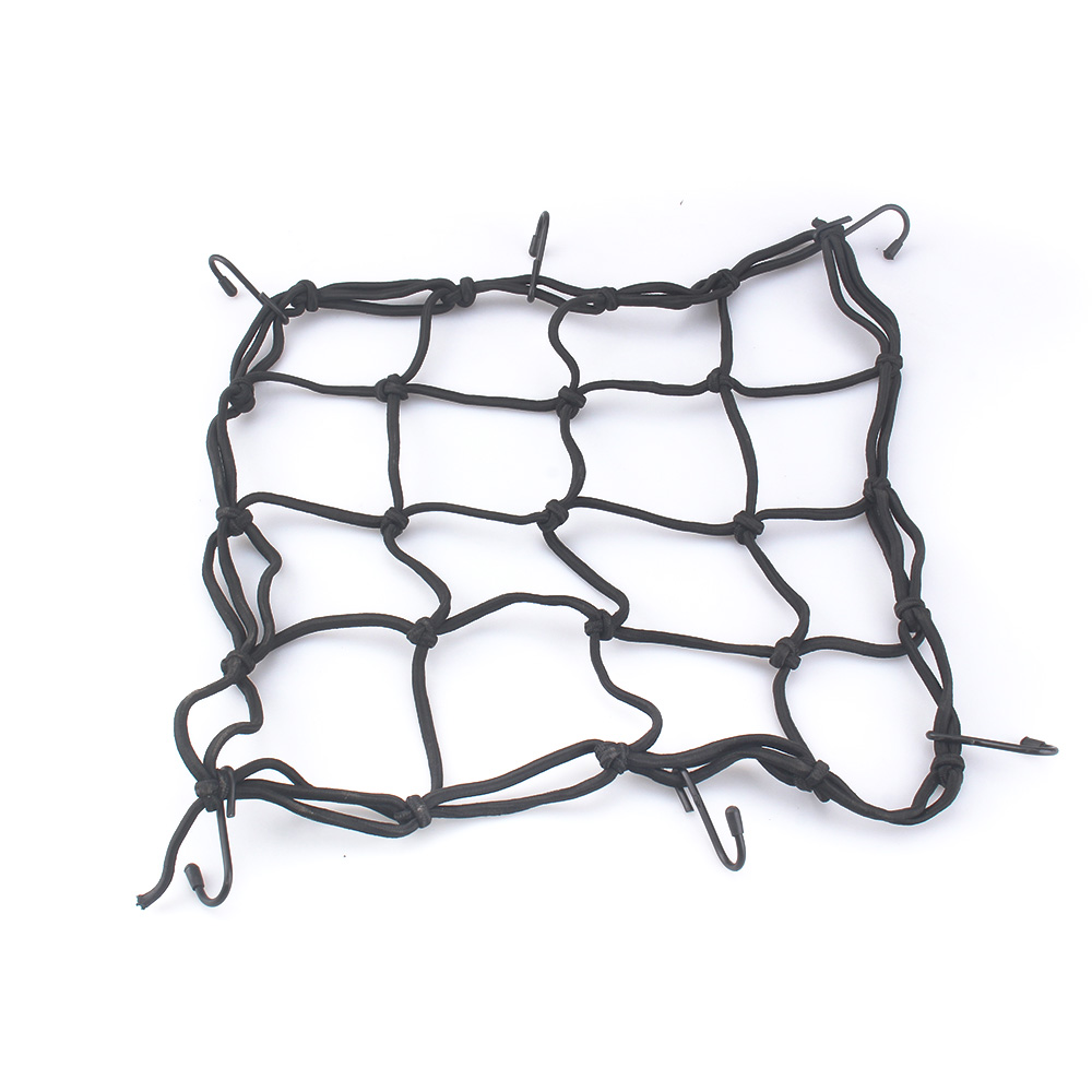 DSYCAR Motorcycle Luggage Net Bike 6 Hooks Hold Down Fuel Tank Network Helmet Mesh Web Bungee Travel Goods Bag Tank Car Styling: black