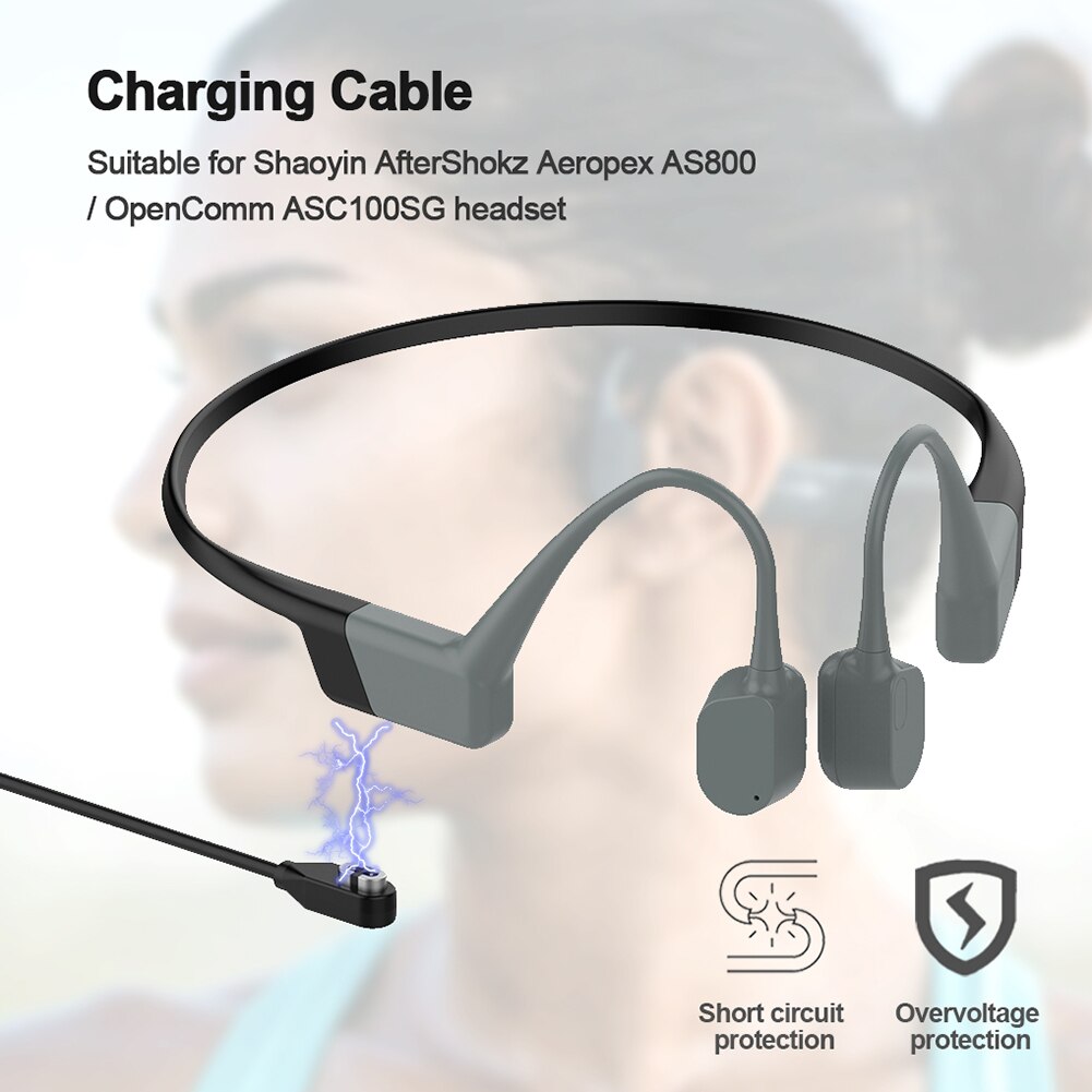 Replacement 5V Charging Cable for AfterShokz Aeropex AS800 / OpenComm ASC100SG Bone Conduction Headphones Charger Accessories