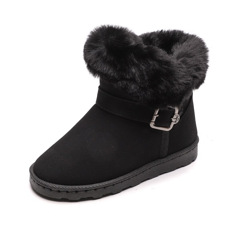 Big Kids Boots Warm Plush Children Shoes Girls Winter Princess Snow Boots Size 31 32 33 34 35 36 37 38 39 40: black / 36
