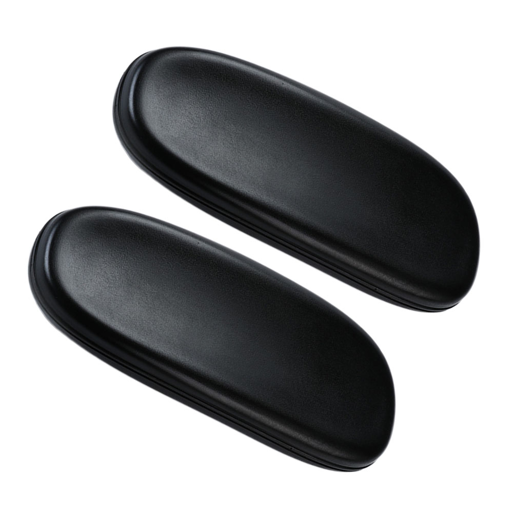 2pcs Office Chair Armrest Universal PU Leather Replacement Chair Arm Pads (Black)