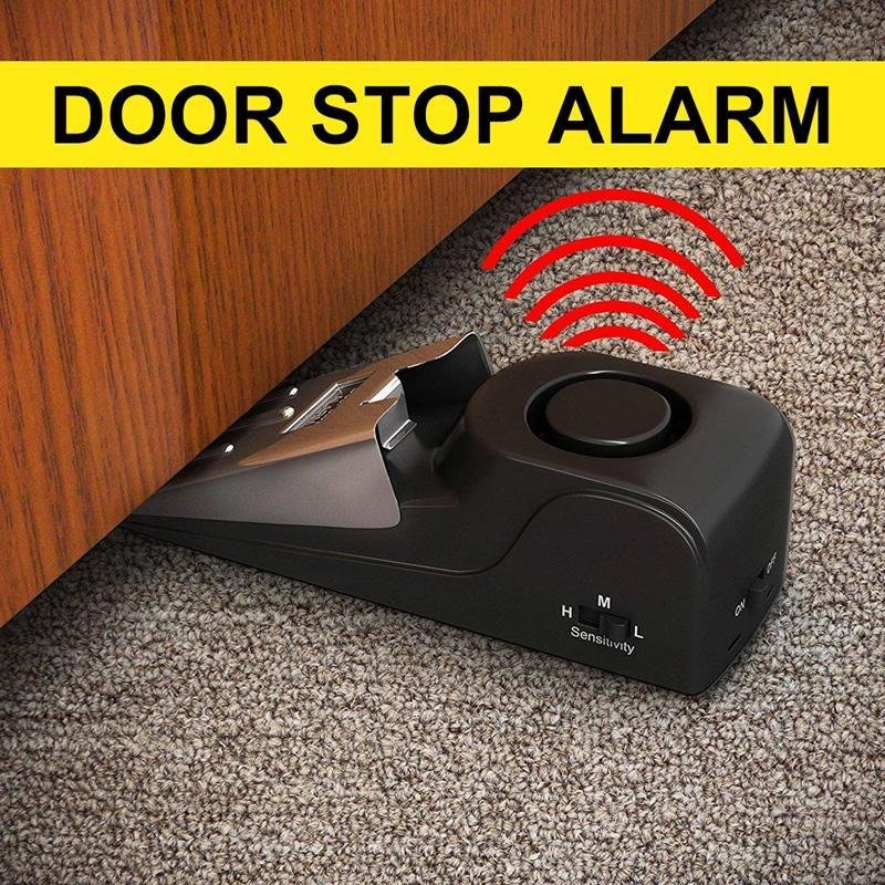 125 dB Anti-theft Burglar Stop System Security Home Wedge Shaped Door Stop Stopper Alarm Block Blocking System