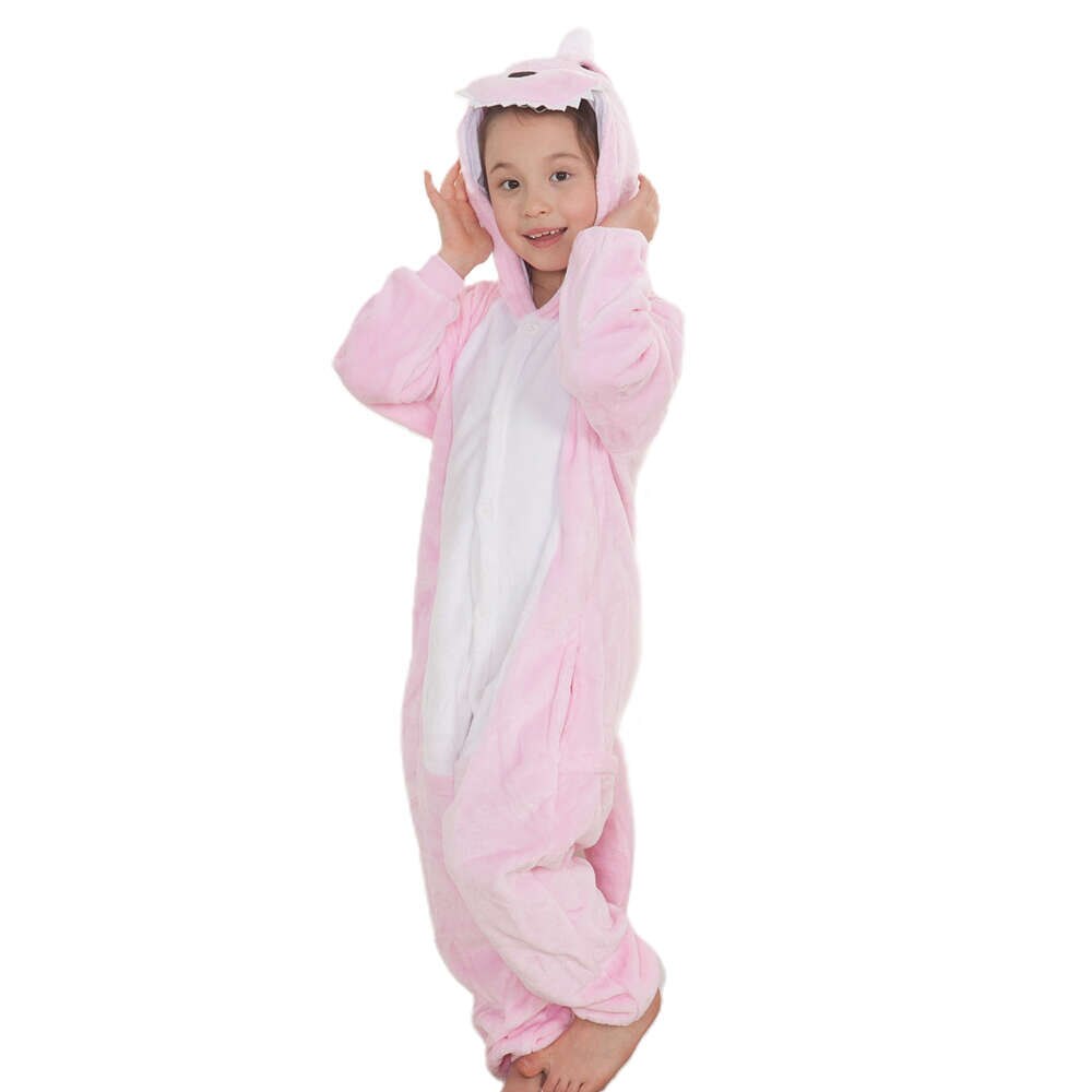 Pijama de dinosaurio rosa para niños, mono con capucha, bonito Animal, Kigurumi, ropa de dormir