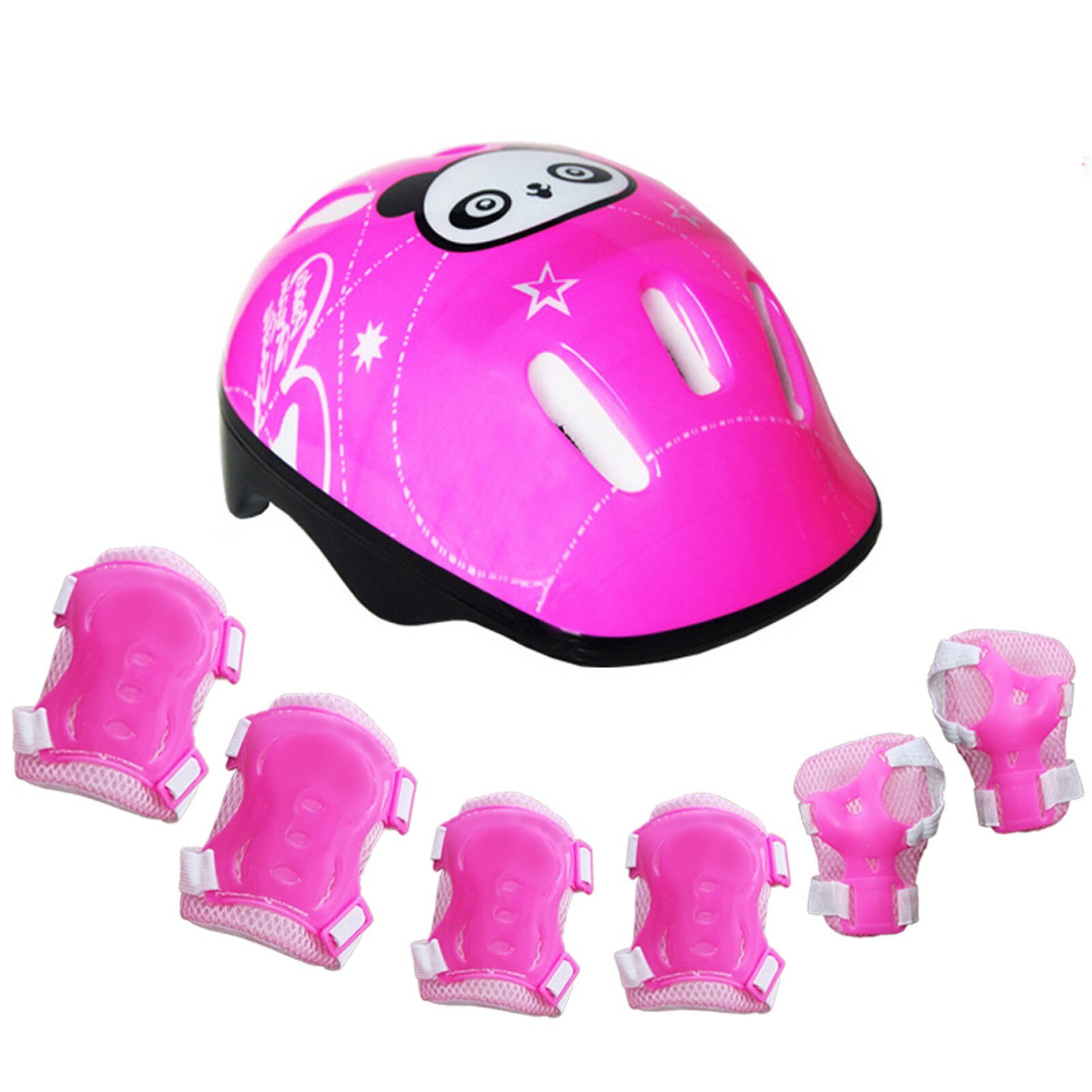 7 Stks/set Kinderen Skateboard Helm Beschermende Apparatuur Kids 7-In-1 Verstelbare Beschermende Knie Pols Guard Elleboog pad Set #40