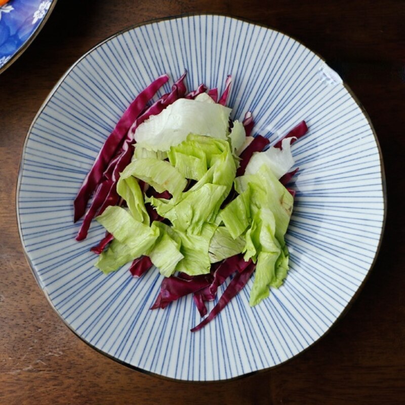 Ceramic Blue and White Porcelain Dinner Plate Hotel Restaurant Steak Plate Breakfast Salad Sushi Fruit Plate Kitchen Tableware