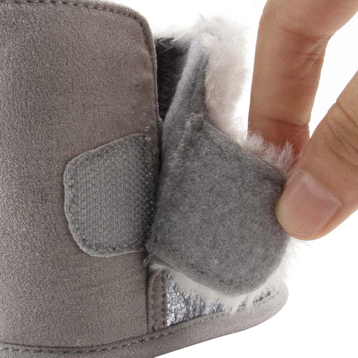 Bebé niños niñas nieve botas de suela suave brillo lentejuelas piel tobillo Anti-Slip un par de niño pequeño invierno cálido primeros zapatos de andar