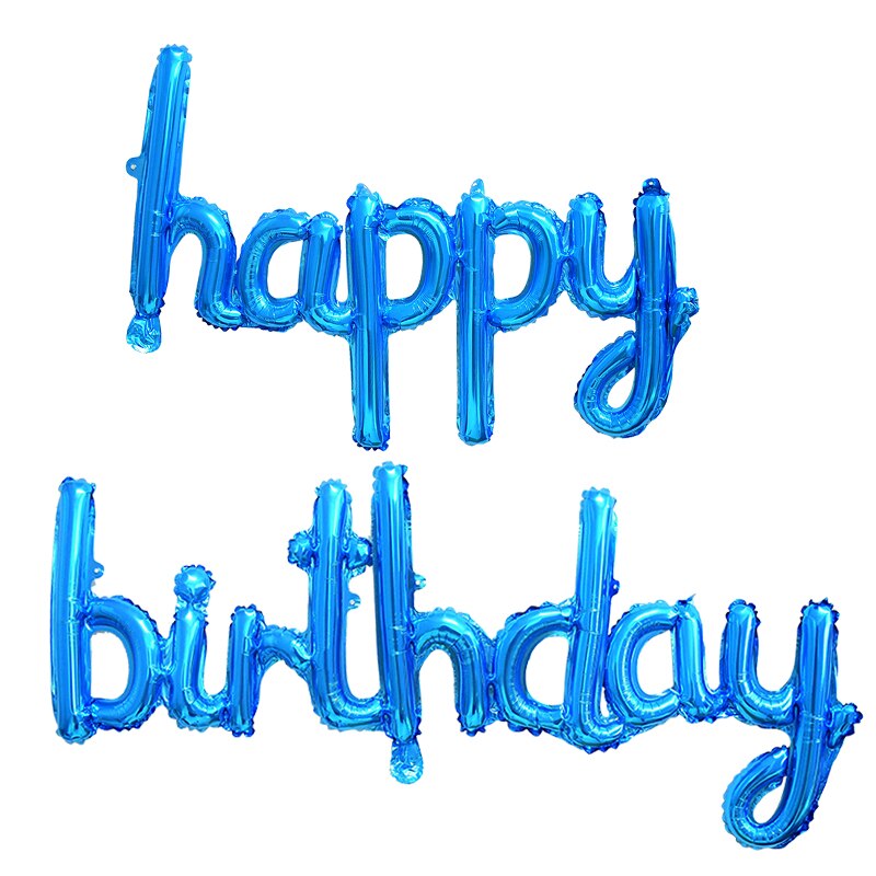 Rose Gold Happy Birthday Balloon Banner Foil Letter Balloon Kids Birthday Party Decorations Adult Birthday Balloons Baby Shower: blue