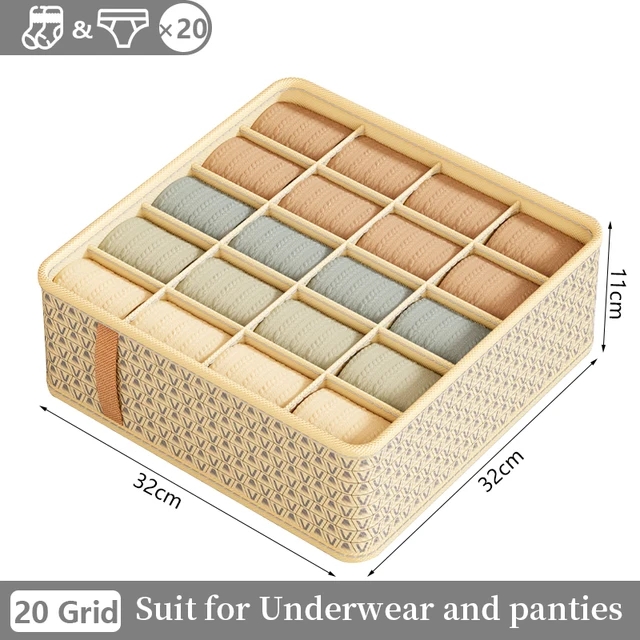 Ondergoed Opbergdoos Slaapzaal Slaapkamer Garderobe Ondergoed Organizer Opvouwbare Bh Sokken Lade Divider Box Kast Organizer: Dark Gray