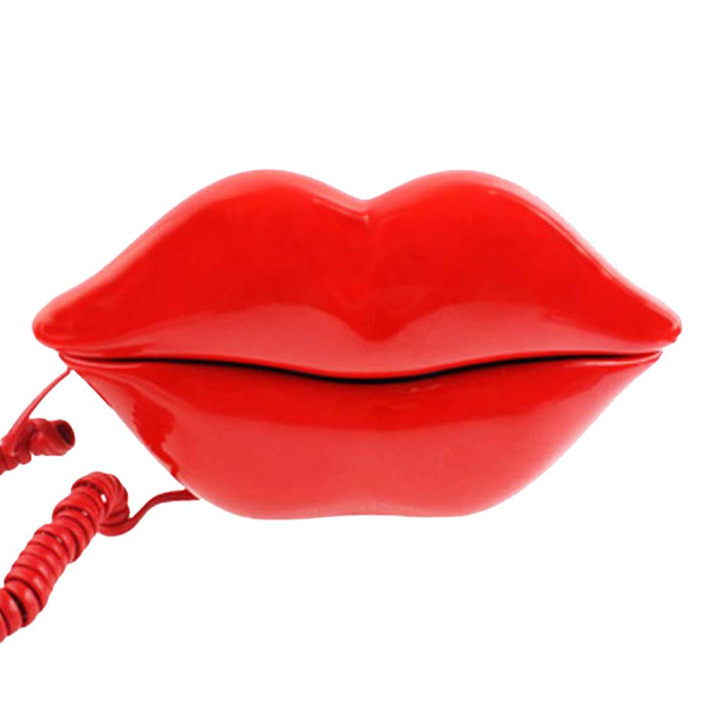 Lips telephone cute red mouth shape lip phone corded landline phones for home and office decor pink role play telephone