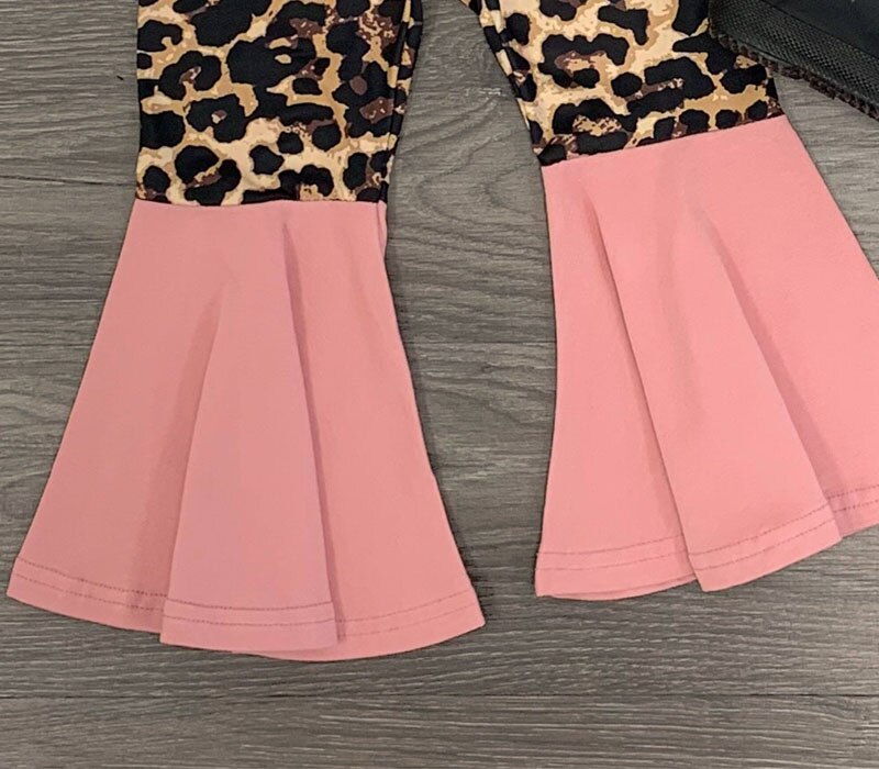 Fall Baby Set "Wild Child" Cheetah Bell Bottom Set