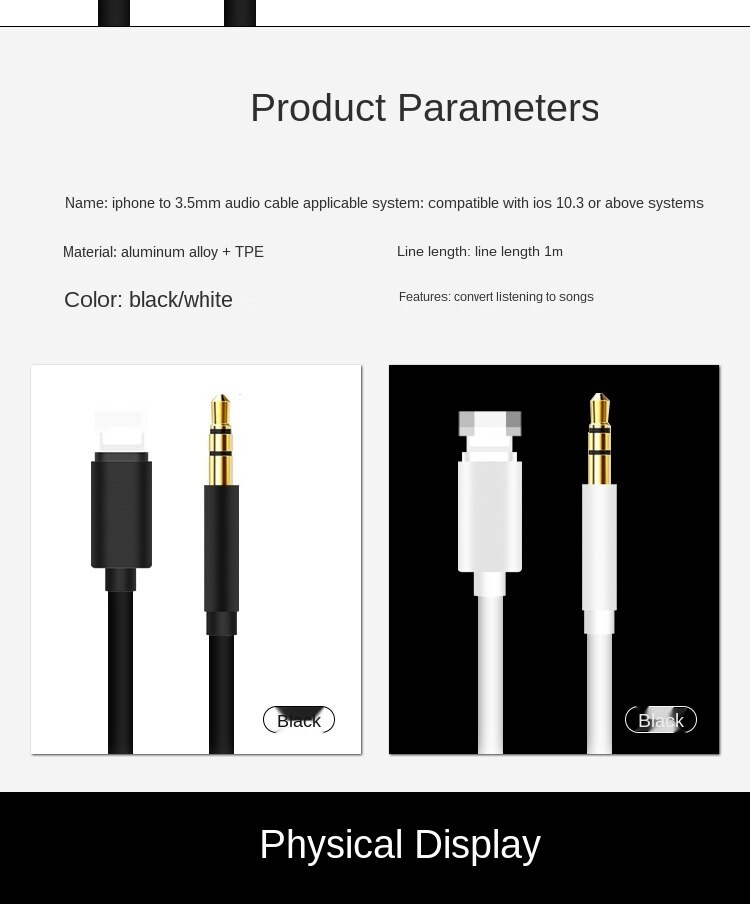 Car Audio Kabel Lightning Naar 3.5Mm Jack Aux Audio Hoofdtelefoon Kabel Auto Converter Voor 7 8plus11Pro Xs Max Auto aux Kabel