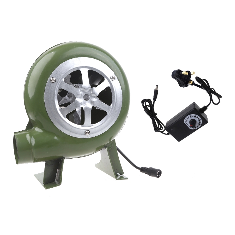 Kraftfull grillfläkt, kolstartare, grillfläkt, rökfläkt, strykjärn, elektrisk fläkt 2900  ac100-240v rpm justerbar, storbritannien: Silver-