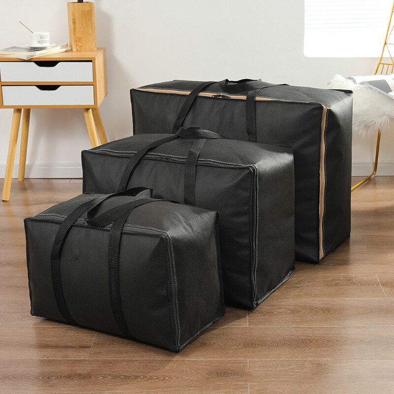 Moving Bag For Home Bedding 3 Sizes Solid Color Quilt Organizer Thicken Woven Handbag Wardrobe Clothes Foldable Storage Bags
