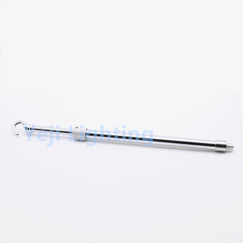 M10 thread Telescopic tube flexible pipe Telescopic pole alloy hollow pipe with hook ceiling rose ceiling canopy ceiling plate: chrome opening hook / 20cm to 40cm