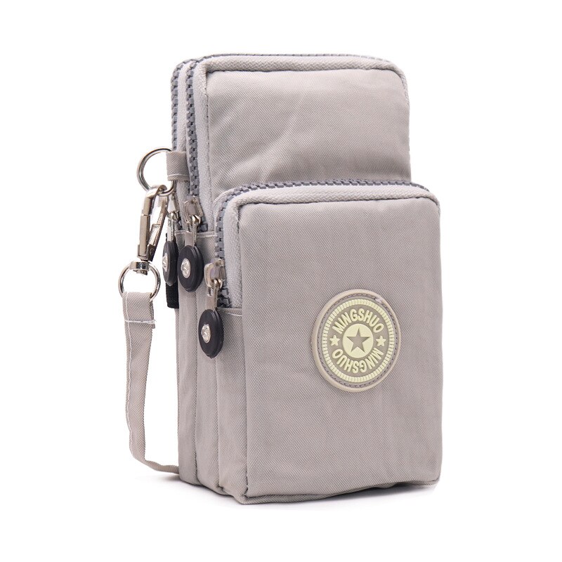 Wallet Outdoor Sports 3 Layers Storage Zipper Waterproof Nylon Crossbody Wrist Shoulder Bag Cell Phone Pouch Bags For Women