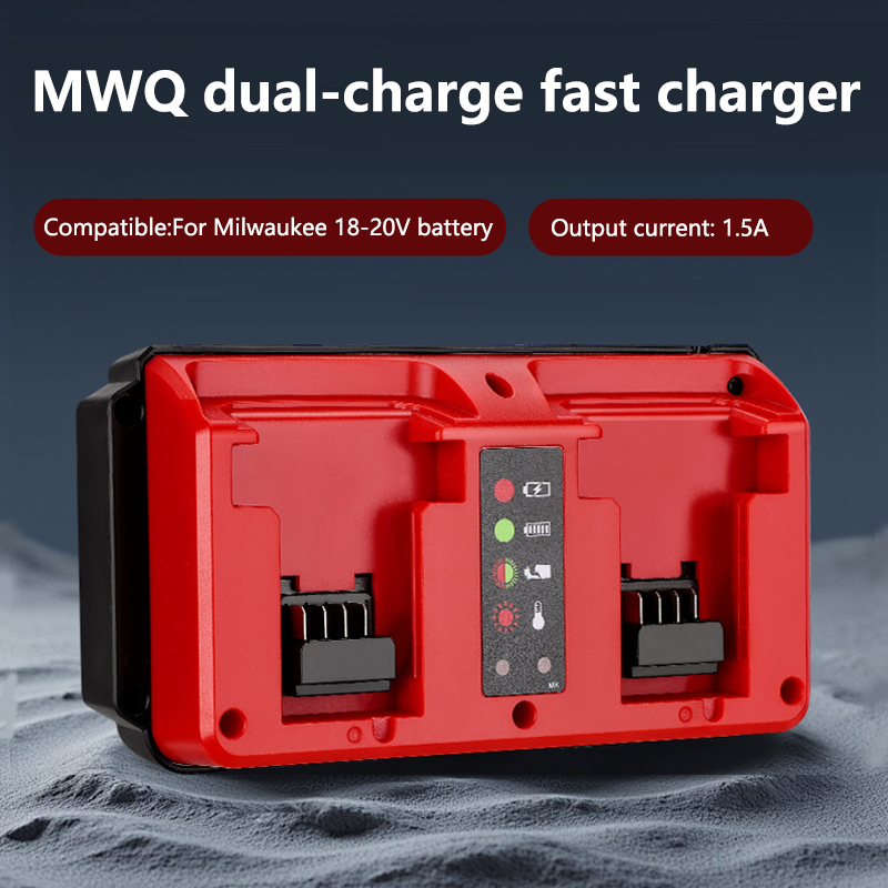 chargeur Portable à double Ports pour batterie au Lithium Milwaukee 18V-20V Rechargeable 48-11-1815 48-11-1820 48-11-1830 chargeur rapide
