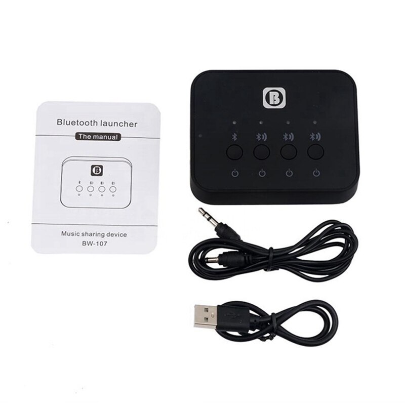 2in1 Bluetooth kabellos Audio- Absender Empfänger 3,5mm Musik Adapter TV HIFI