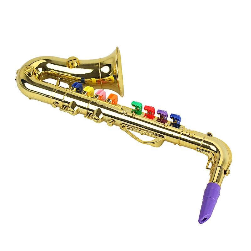 Simulation 8 Tones Saxophone Trumpet Children Musical Instrument Toy Party Props G92F