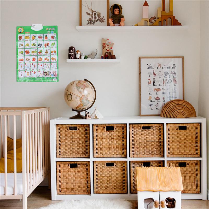 2Pcs Colorful Cartoon Kids Audio Chart Toddler Audio Chart for Kids Children Home