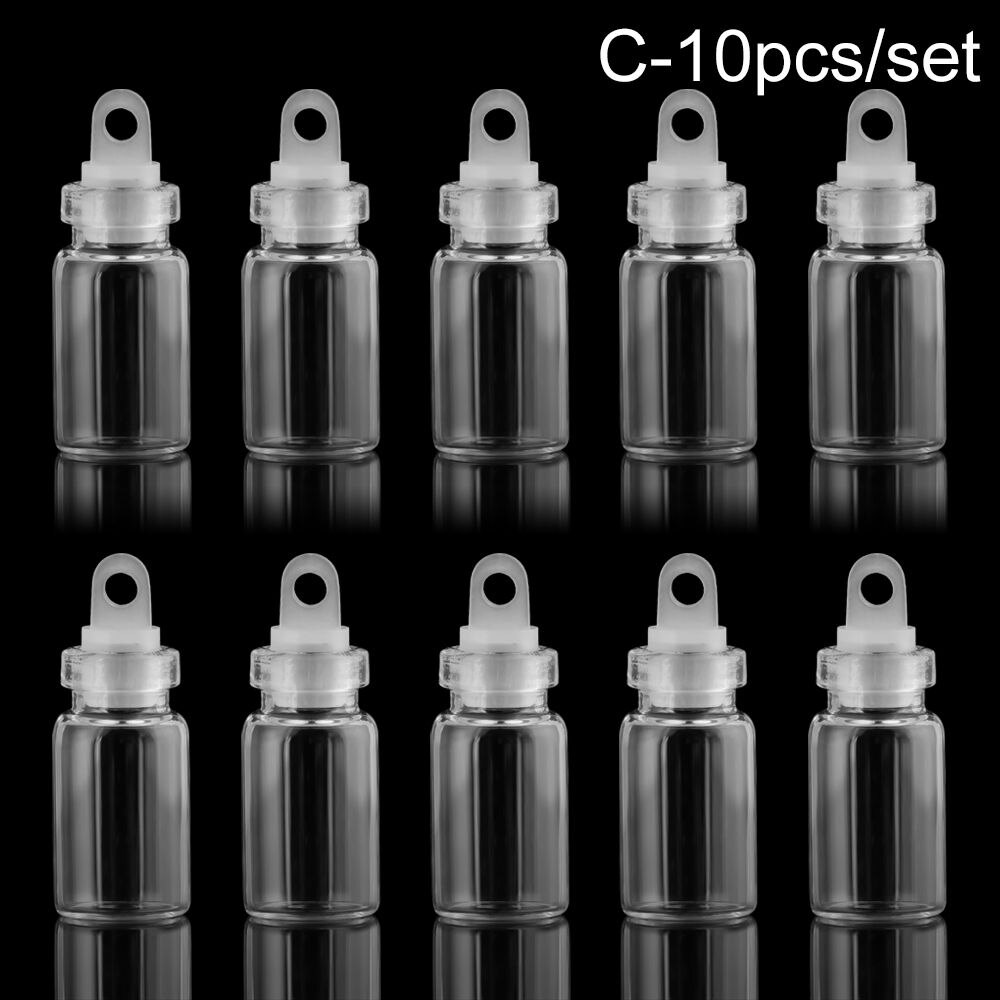 Rainbow Wishing Bottles Home Decor Mini Small Drift Bottle Message Vials Ornaments DIY Containers Glass Jars Decoration: 10pcs-C