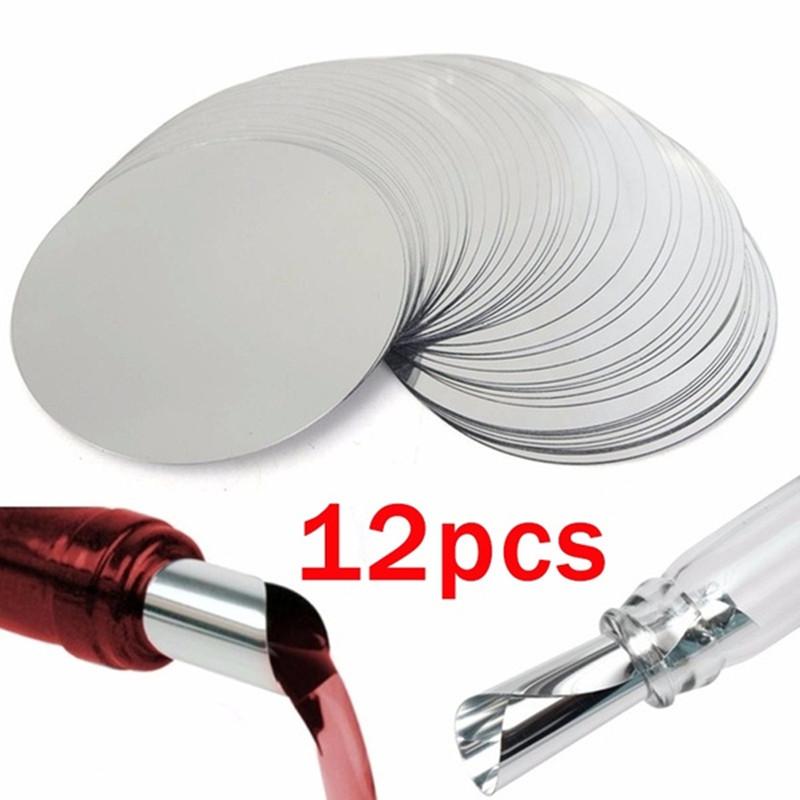 12 stk. aluminiumsfolie vinhælder stopskive fleksibel drypstop hæld tud diskdisk vinstop bryllupsfestartikler (sølv)