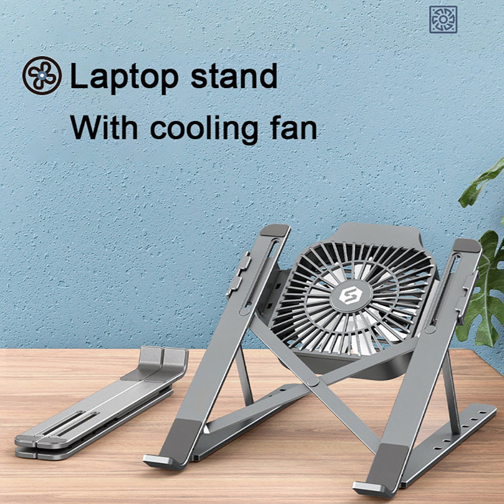 Portable Laptop Stand With Cooling Fan Foldable Stand Adjustable Aluminum Alloy Notebook Holder For MacBook