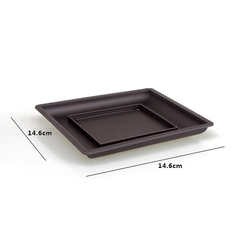 Maceta de plástico para flores, cuenco cuadrado para bonsái, para guardería, cuenco rectangular de imitación, 1 unidad: SLT