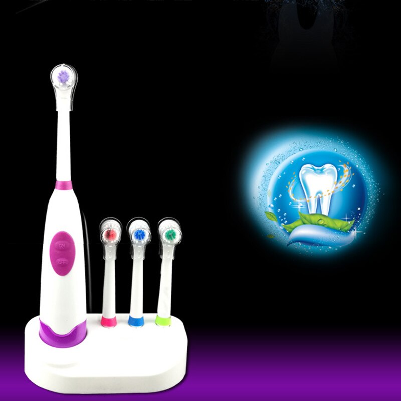 Brosse à dents électrique 4 pièces | Brosse à dents électrique de remplacement doux, brosse électrique à tête rotative pour l'hygiène buccale familiale