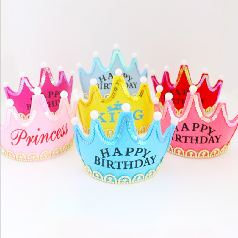 Kid Birthday Party Beautiful Hat Crown Hat King Princess Party Cake Decoration Photo Props For Children Party Hat