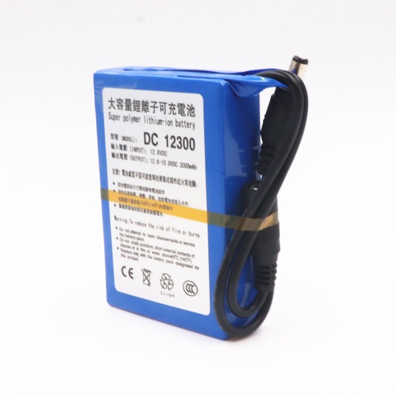 100% nuovo DC 12V 3000mAh Li-ion DC12300 batteria ricaricabile Super con spina per batterie per telecamere CCTV Baterias Bateria
